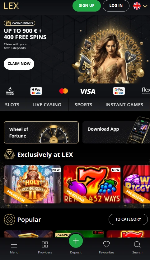 lex mobile home page